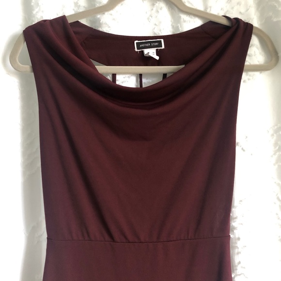 2/$25 Boatneck Wine Cocktail Dress With Open Back - Picture 2 of 6